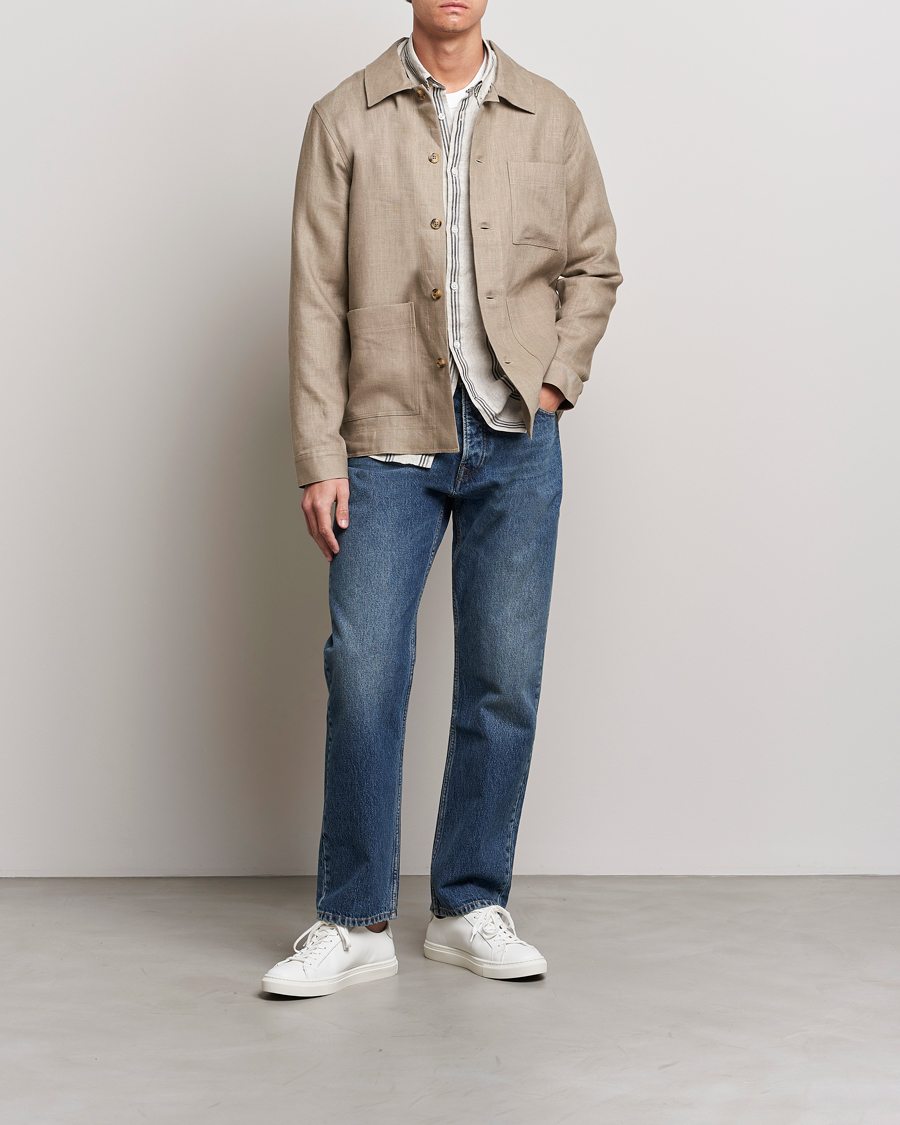 Herre | Skjorter | NN07 | Olav Linen Overshirt Greige
