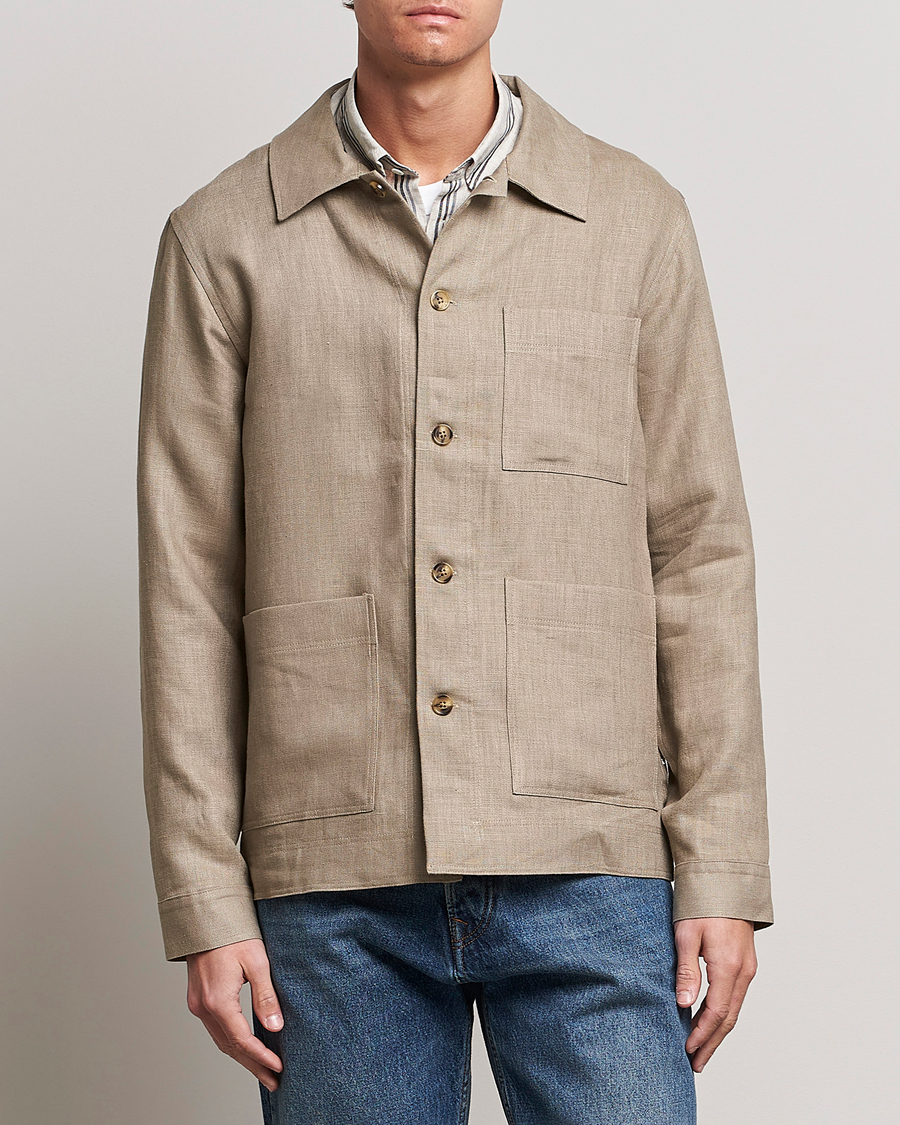 Herre | Skjorter | NN07 | Olav Linen Overshirt Greige