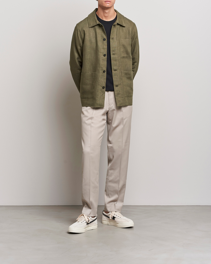 Herre | Skjorter | NN07 | Olav Linen Overshirt Army