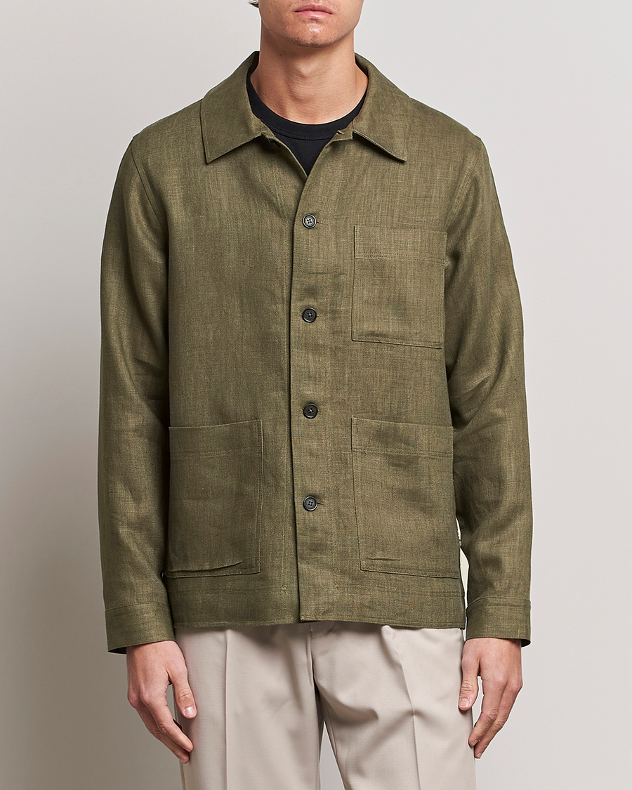 Herre | Skjorter | NN07 | Olav Linen Overshirt Army