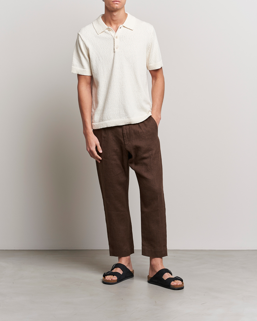 Herre | Bukser | NN07 | Bill Pleated Linen Trousers Brown