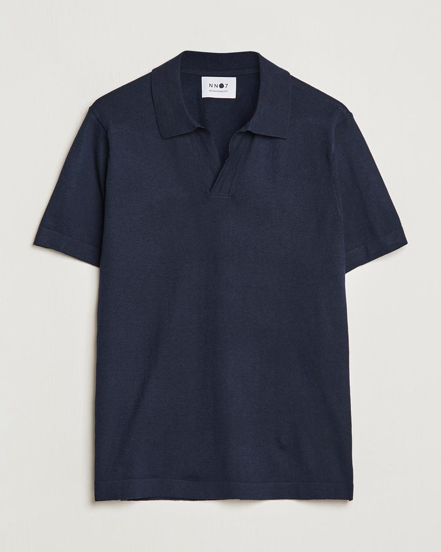 Herre | Pikéer | NN07 | Ryan Cotton/Linen Polo Navy Blue