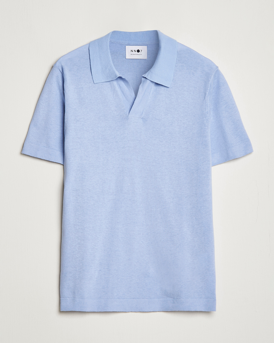 Herre | Pikéer | NN07 | Ryan Cotton/Linen Polo Brunnera Blue