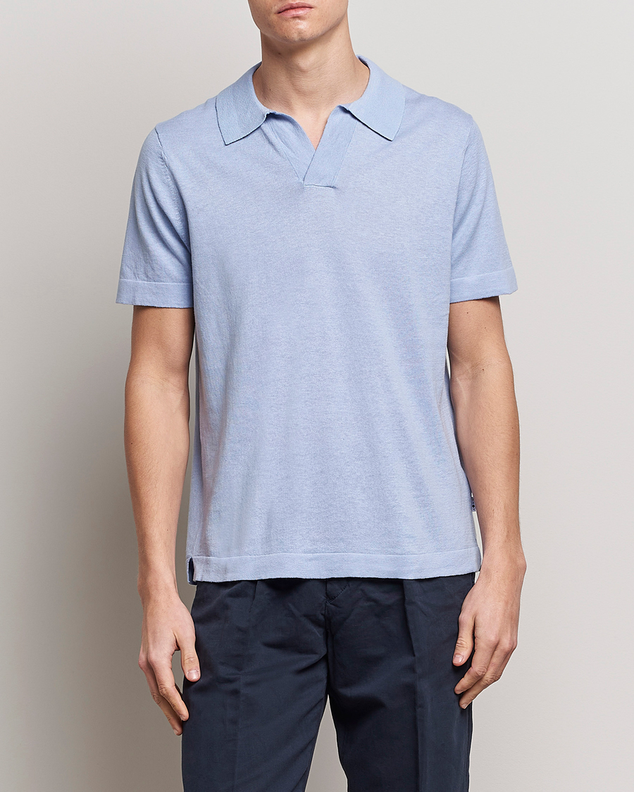 Herre | Pikéer | NN07 | Ryan Cotton/Linen Polo Brunnera Blue