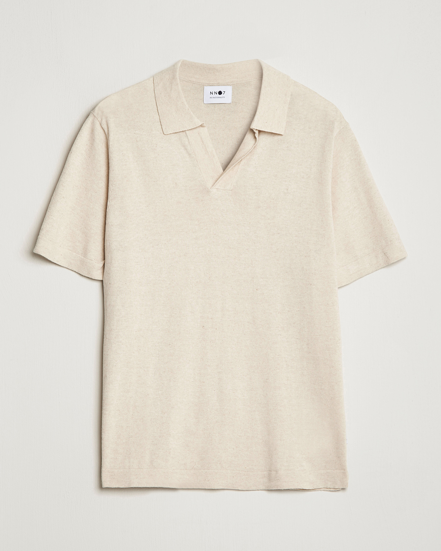 Herre | Pikéer | NN07 | Ryan Cotton/Linen Polo Oat