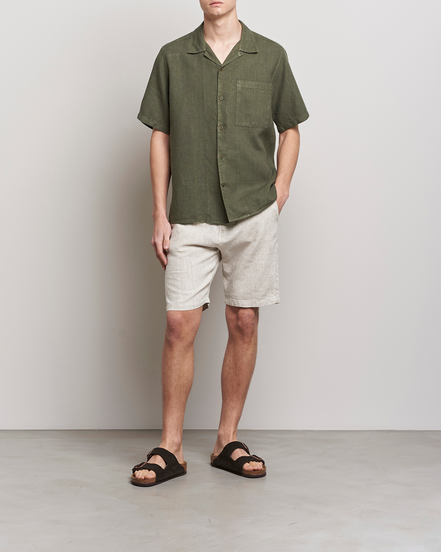 Herre | Skjorter | NN07 | Julio Linen Resort Shirt Army