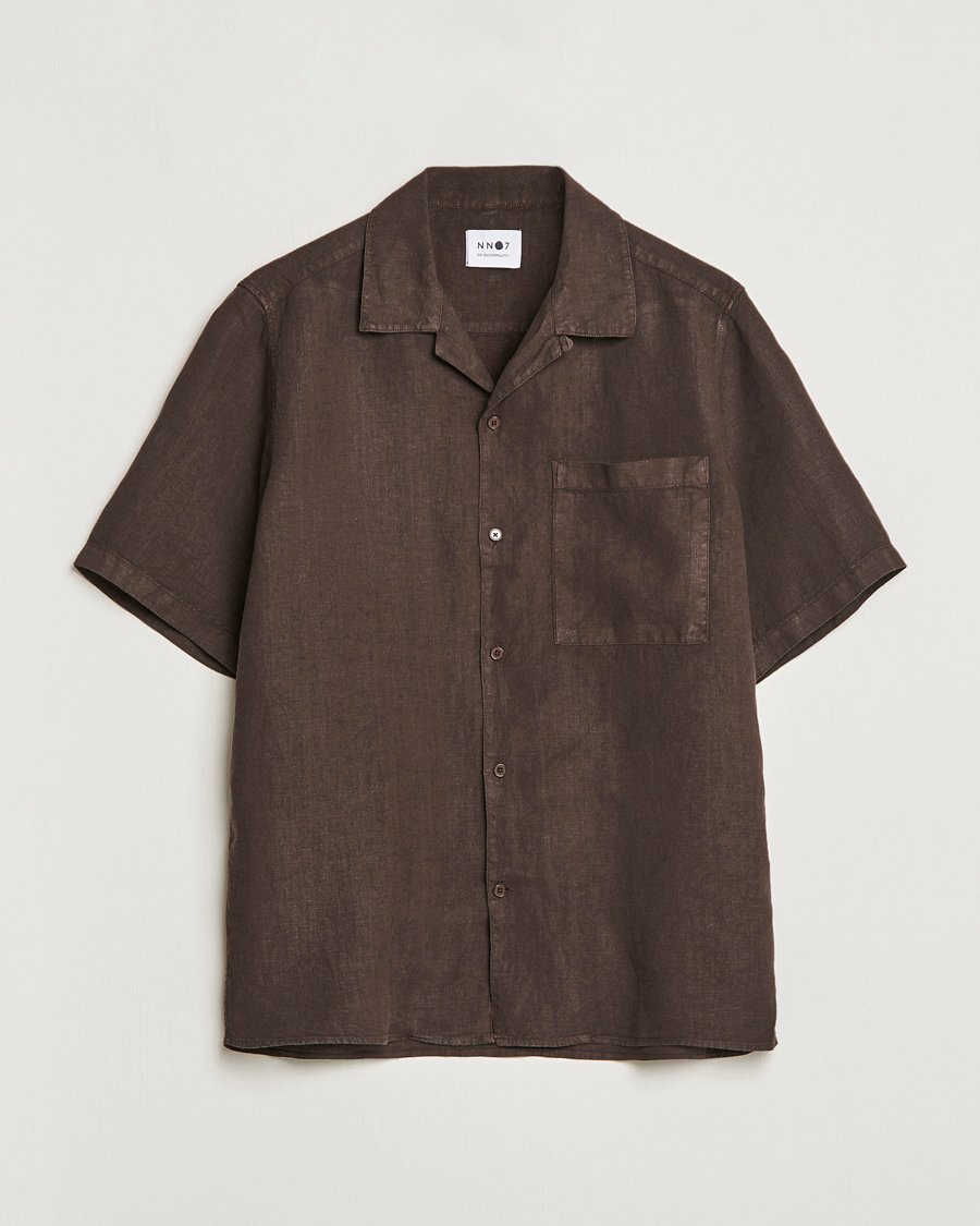 Herre | Skjorter | NN07 | Julio Linen Resort Shirt Brown