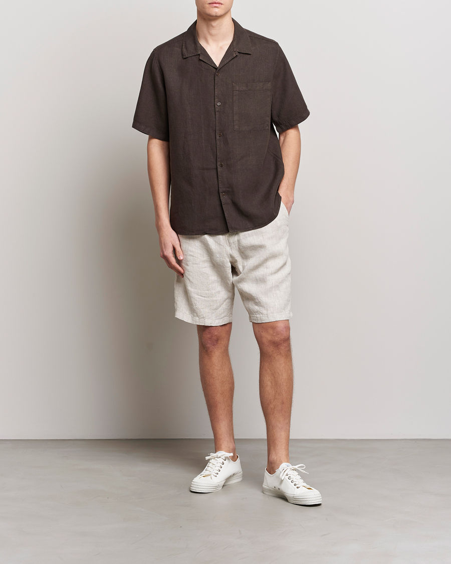 Herre | Skjorter | NN07 | Julio Linen Resort Shirt Brown