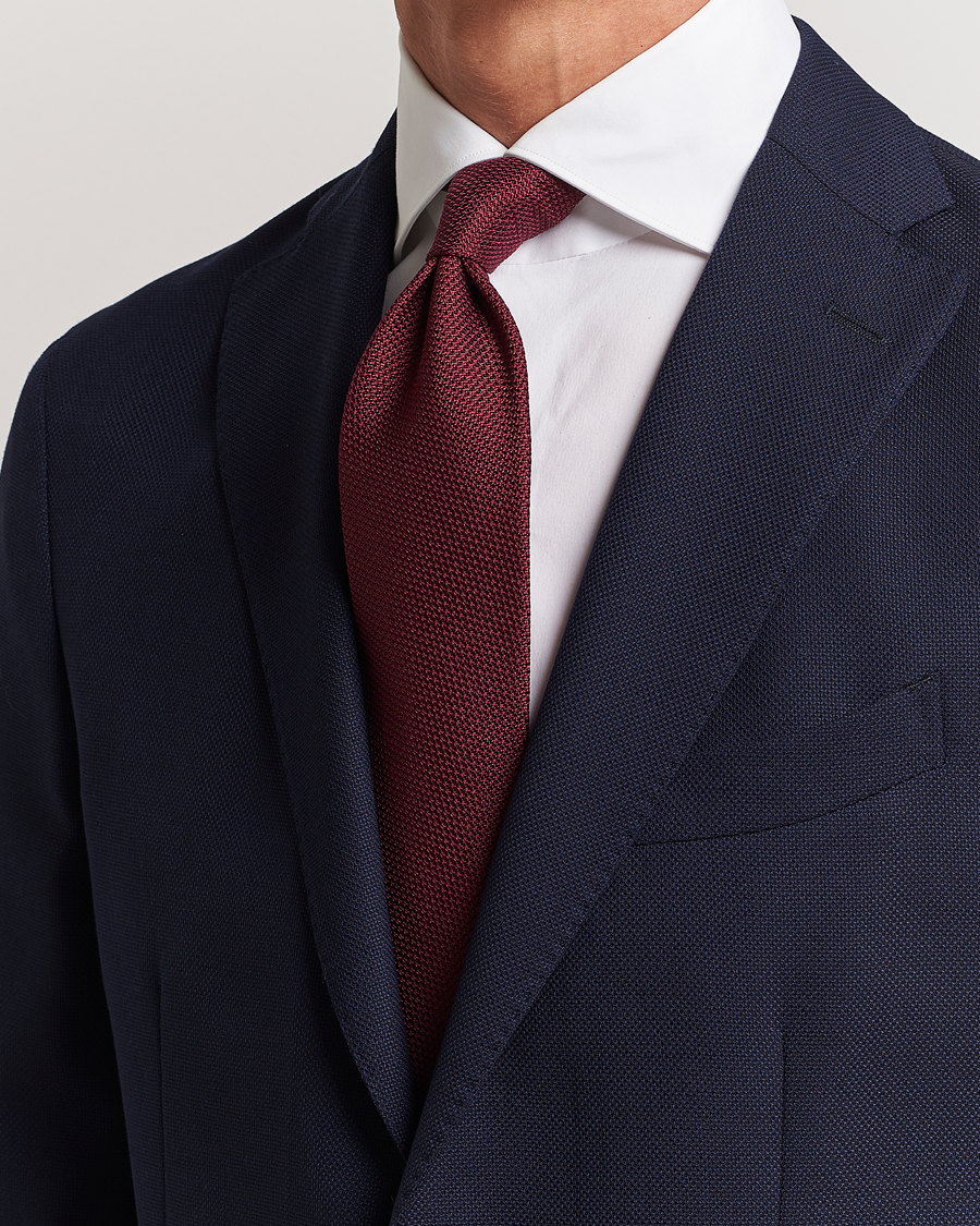 Herr |  | Finamore Napoli | Grenadine Silk Tie Burgundy