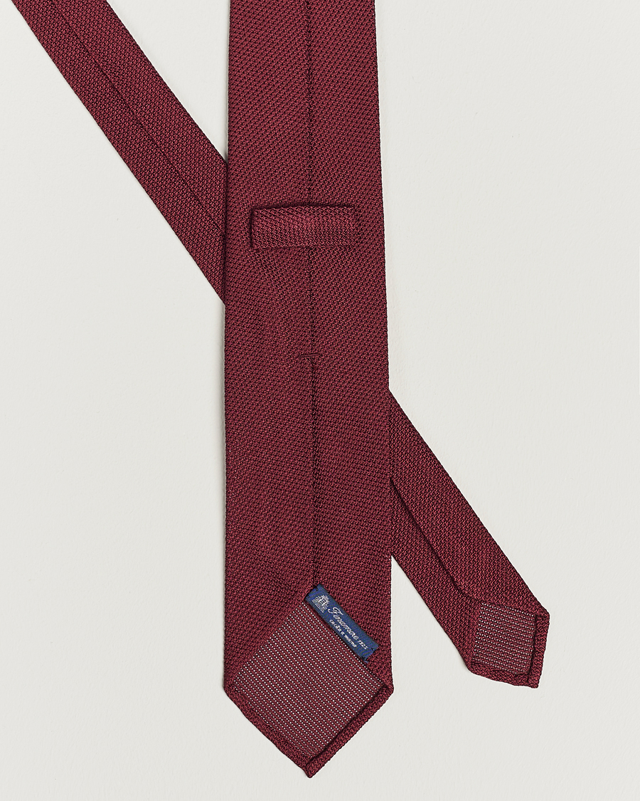 Herre | Finamore Napoli Grenadine Silk Tie Burgundy | Finamore Napoli | Grenadine Silk Tie Burgundy