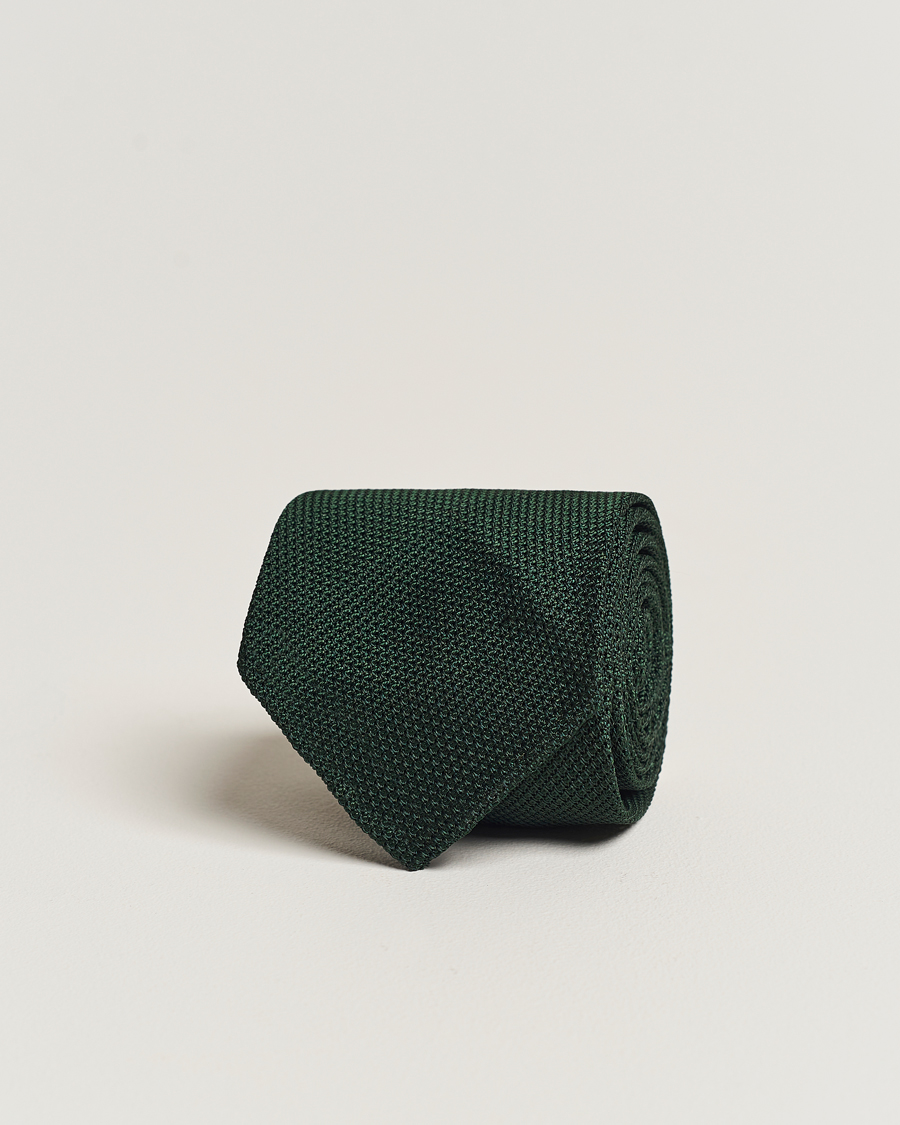 Herre | Finamore Napoli Grenadine Silk Tie Forest Green | Finamore Napoli | Grenadine Silk Tie Forest Green