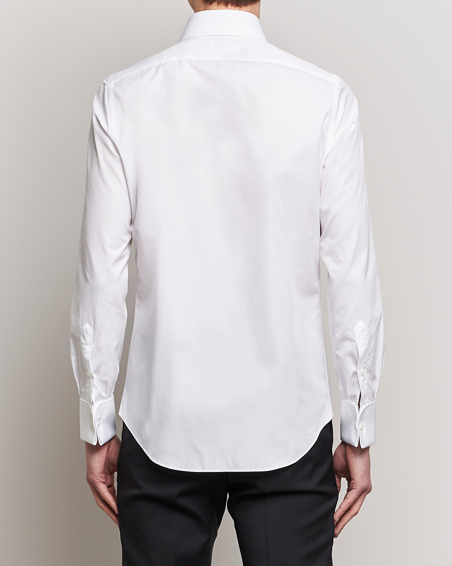 Herre | Skjorter | Finamore Napoli | Milano Slim Plisse Smoking Shirt White