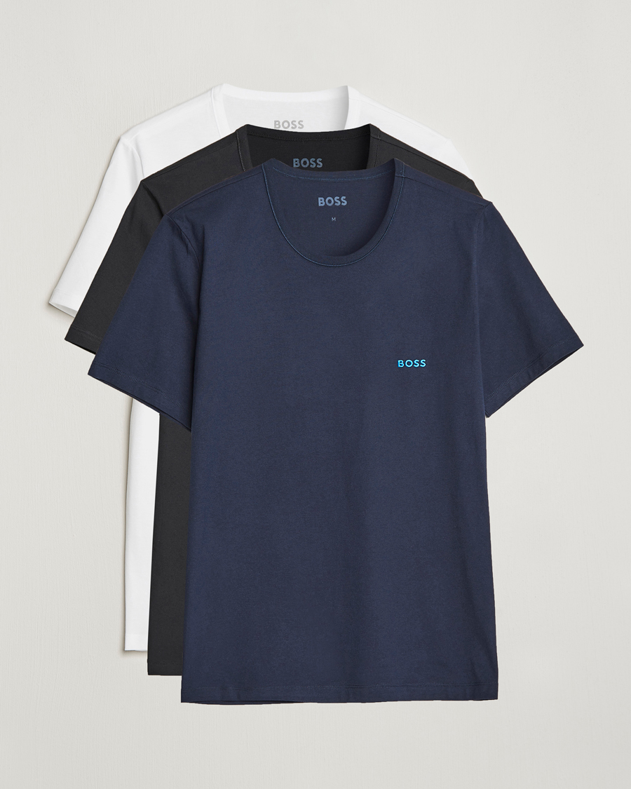 Herre | T-Shirts | BOSS BLACK | 3-Pack Crew Neck T-Shirt White/Navy/Black
