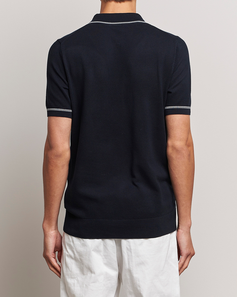 Herre | Pikéer | BOSS BLACK | Oleonardo Knitted Half Zip Polo Dark Blue