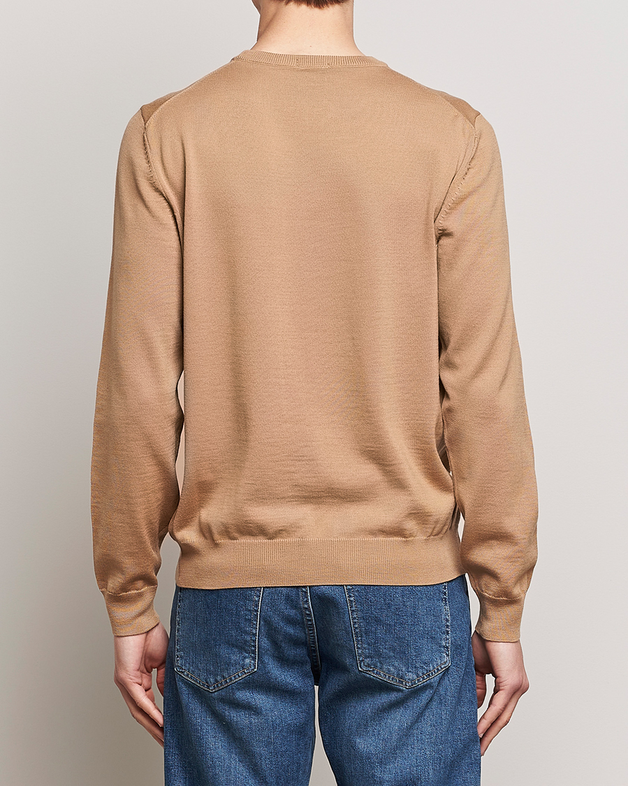 Herre | Gensere | BOSS BLACK | Botto Wool Knitted Crew Neck Sweater Medium Beige