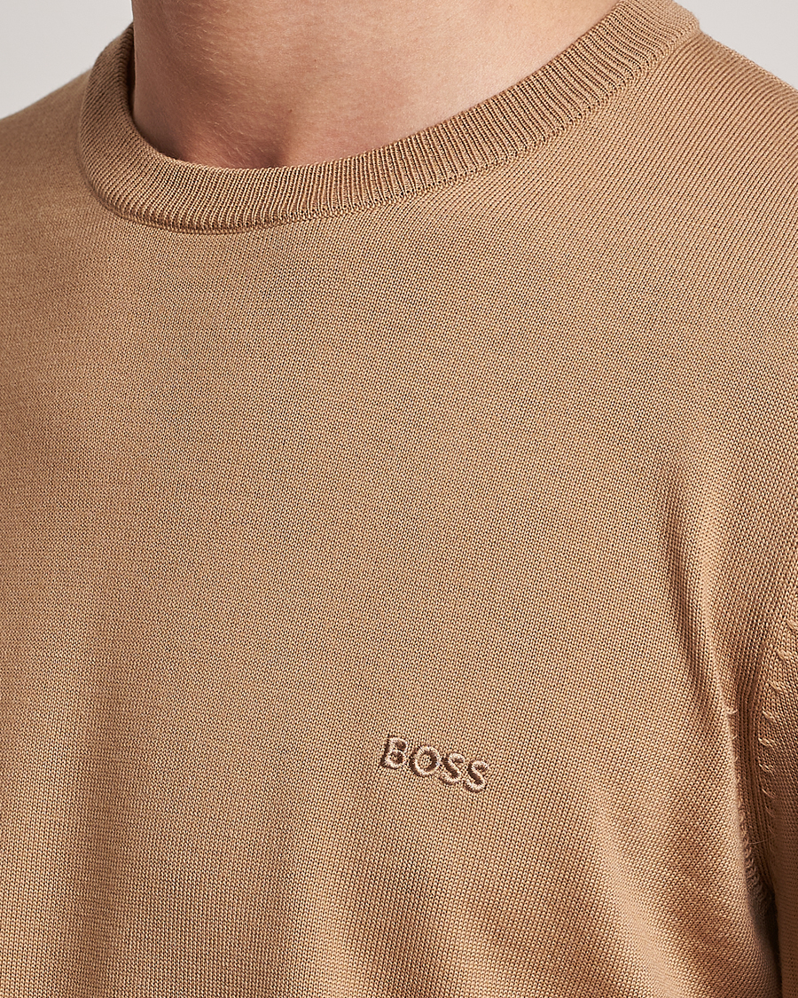 Herre | Gensere | BOSS BLACK | Botto Wool Knitted Crew Neck Sweater Medium Beige
