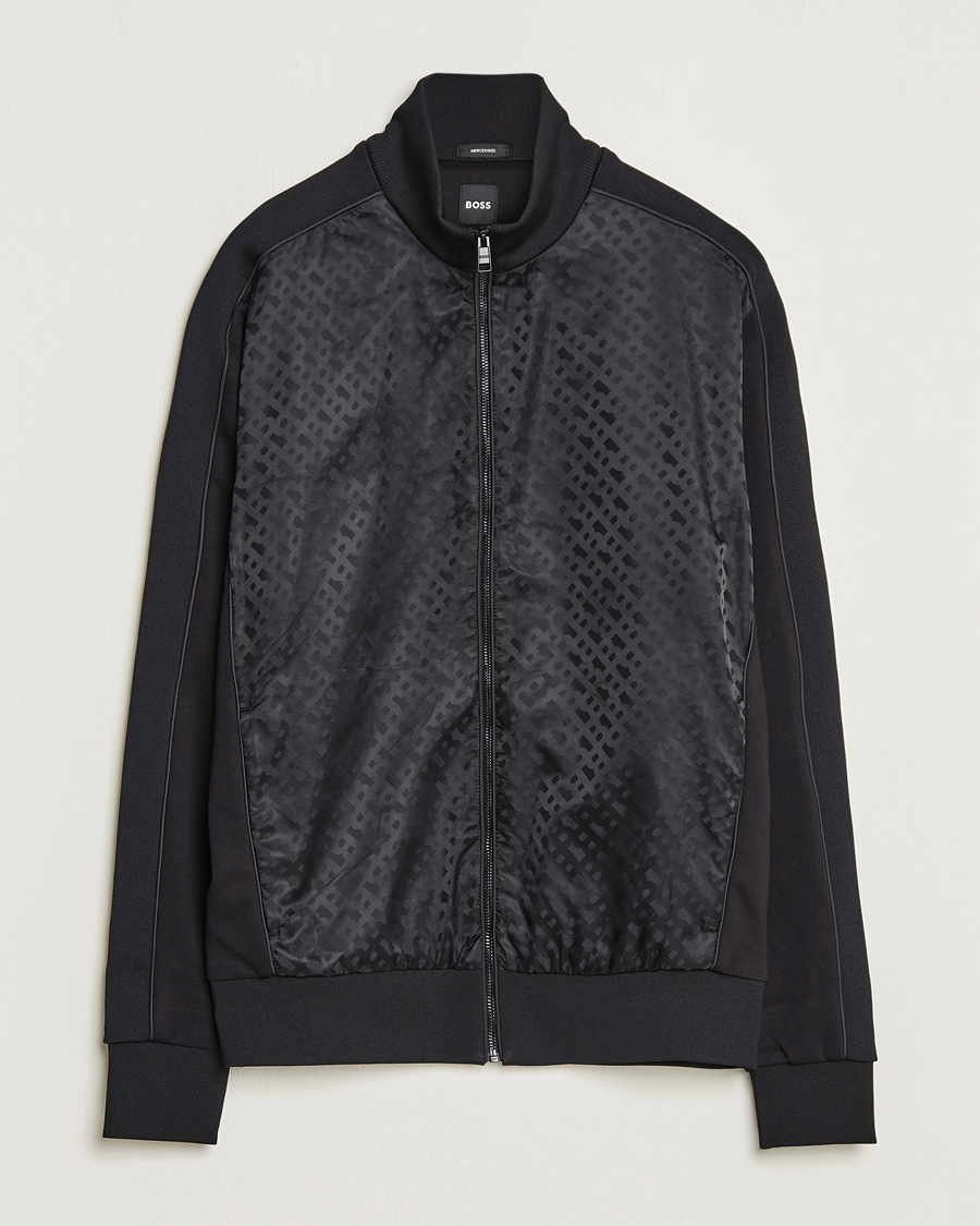 Herre | Gensere | BOSS BLACK | Shepherd Monogram Full Zip Sweater Black