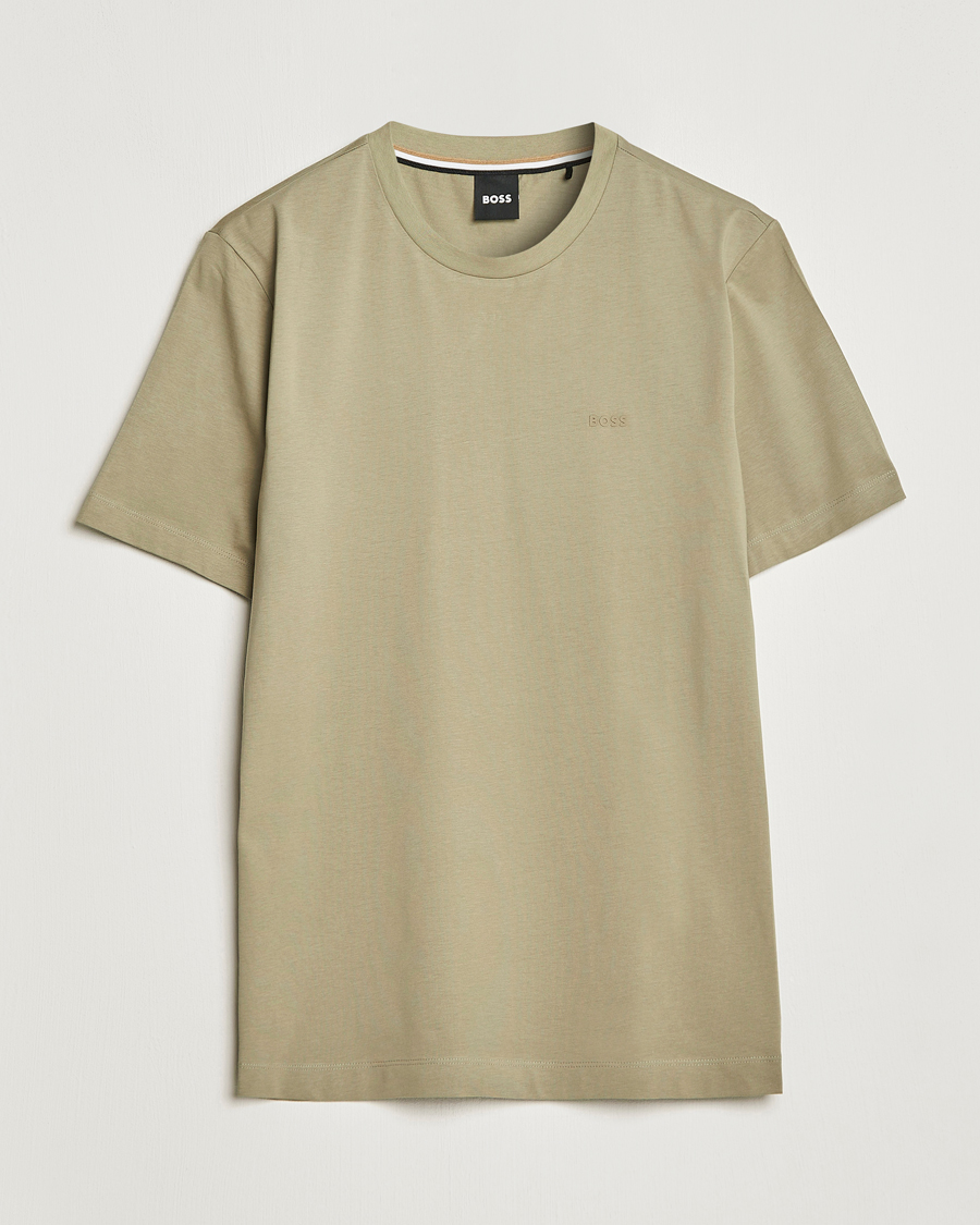 Herre | T-Shirts | BOSS BLACK | Thompson Crew Neck T-Shirt Pastel Green