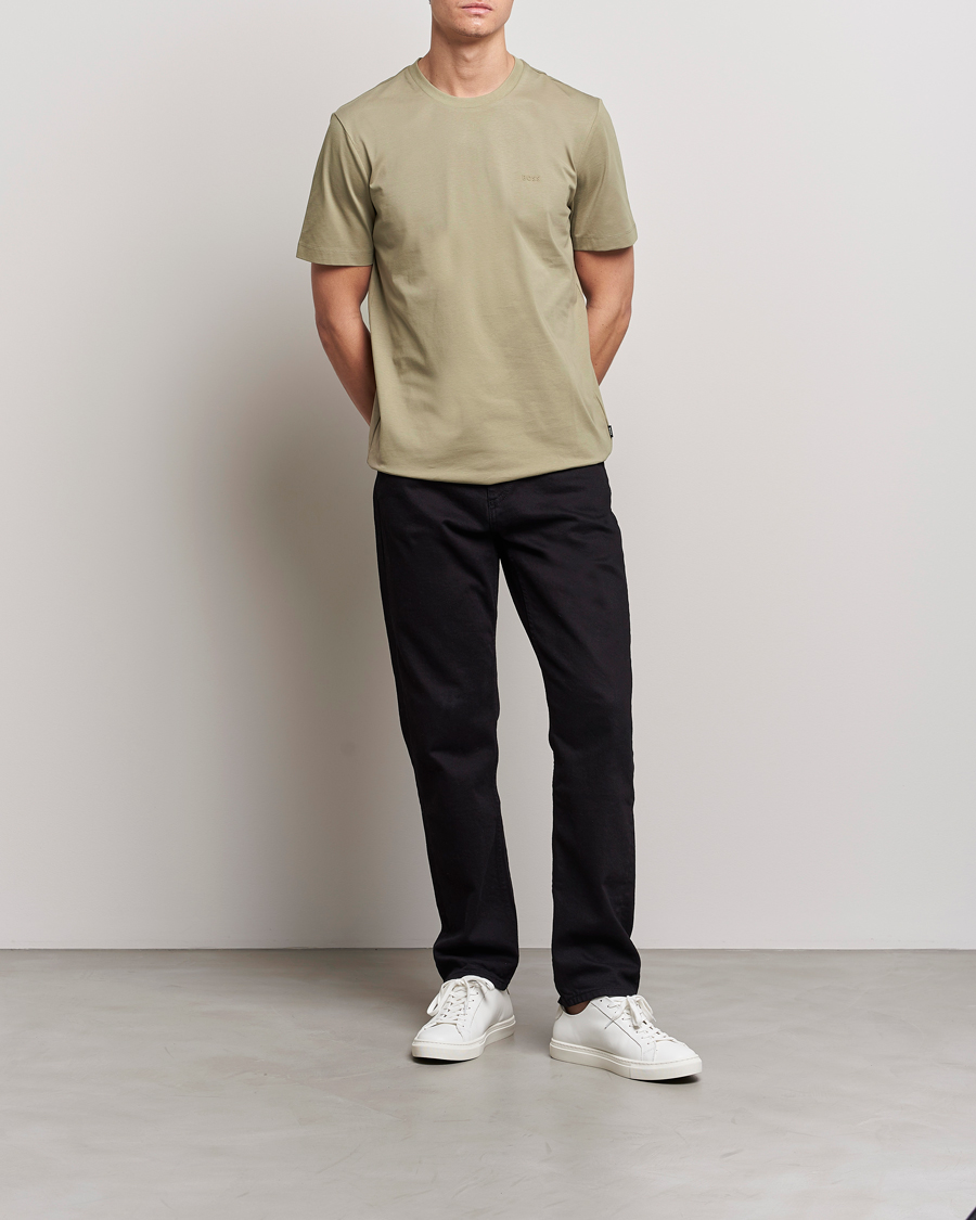 Herre | T-Shirts | BOSS BLACK | Thompson Crew Neck T-Shirt Pastel Green