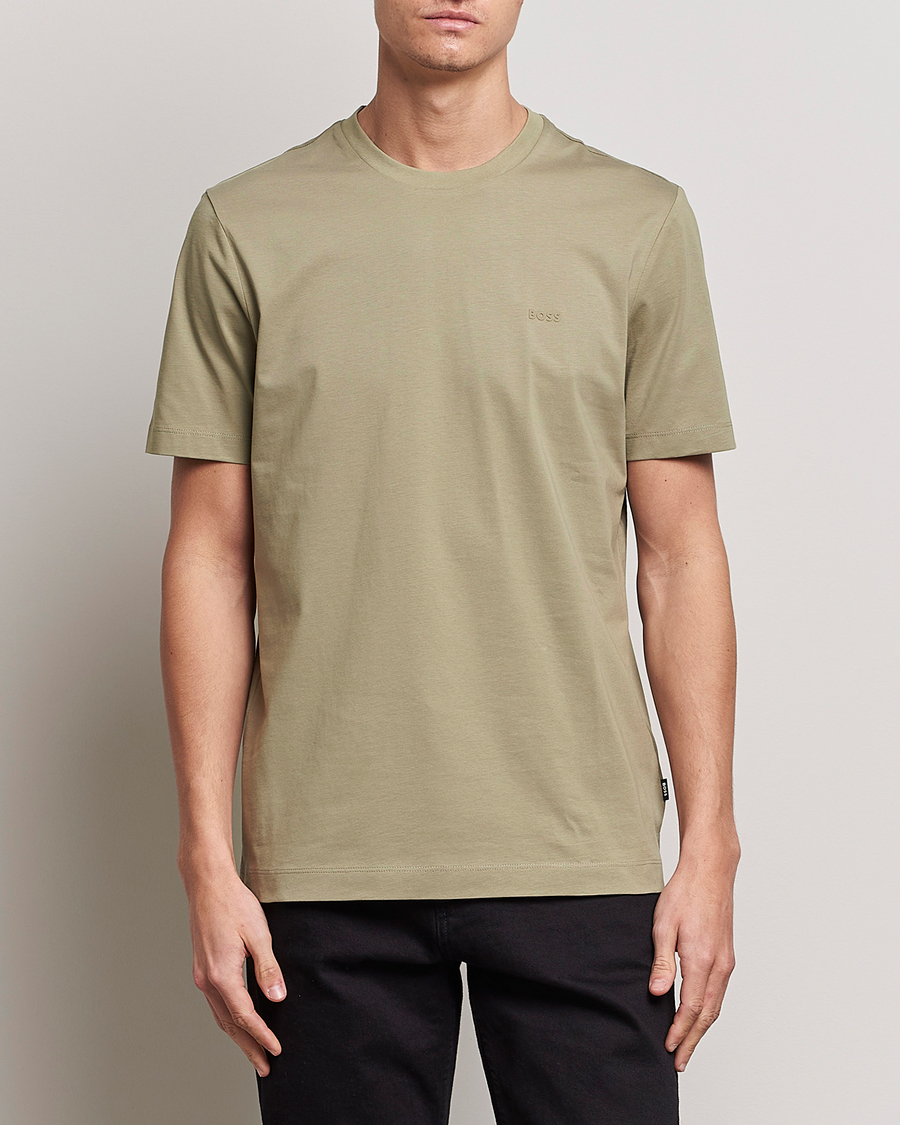 Herre | T-Shirts | BOSS BLACK | Thompson Crew Neck T-Shirt Pastel Green