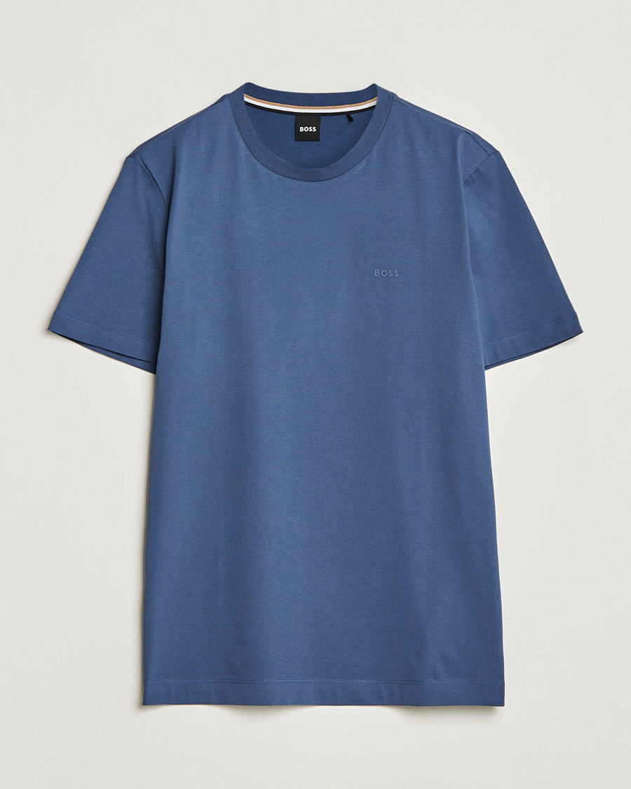Herre | T-Shirts | BOSS BLACK | Thompson Crew Neck T-Shirt Open Blue