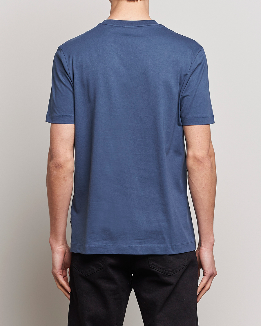 Herre | T-Shirts | BOSS BLACK | Thompson Crew Neck T-Shirt Open Blue