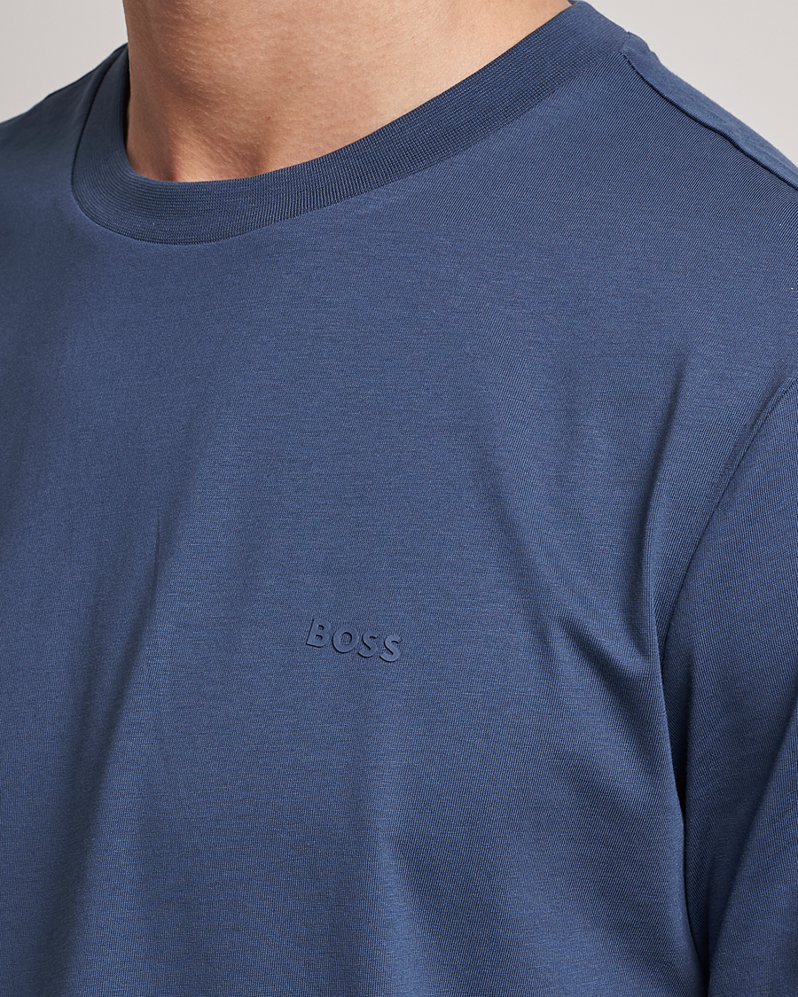 Herre | T-Shirts | BOSS BLACK | Thompson Crew Neck T-Shirt Open Blue