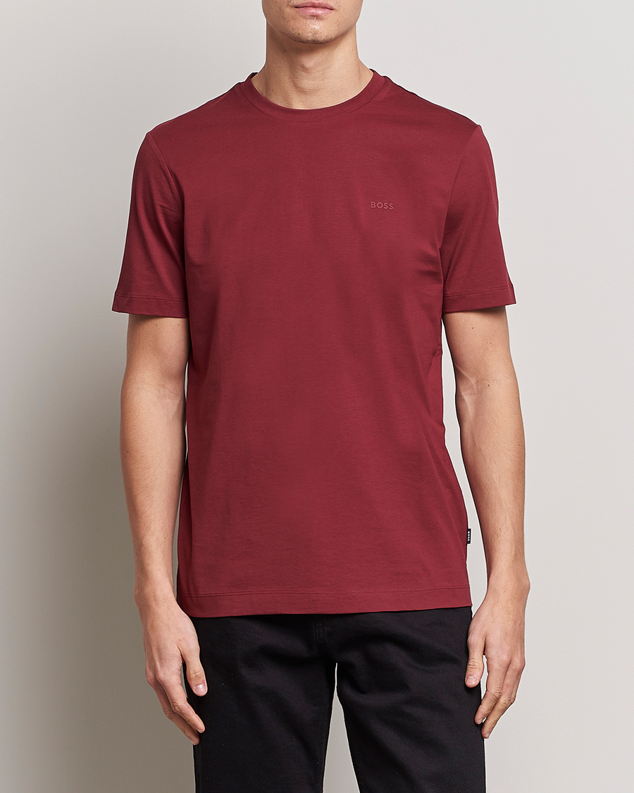 Herre | T-Shirts | BOSS BLACK | Thompson Crew Neck T-Shirt Dark Red