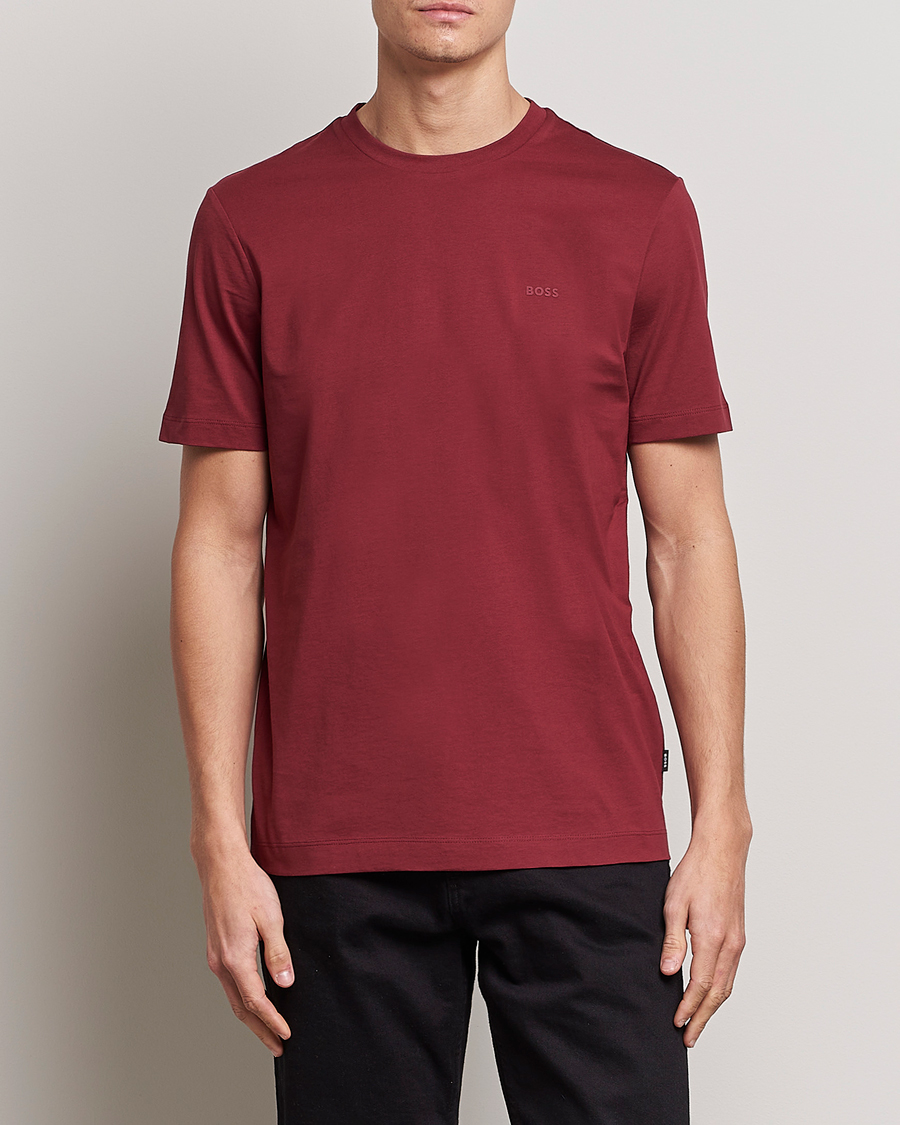 Herre |  | BOSS BLACK | Thompson Crew Neck T-Shirt Dark Red