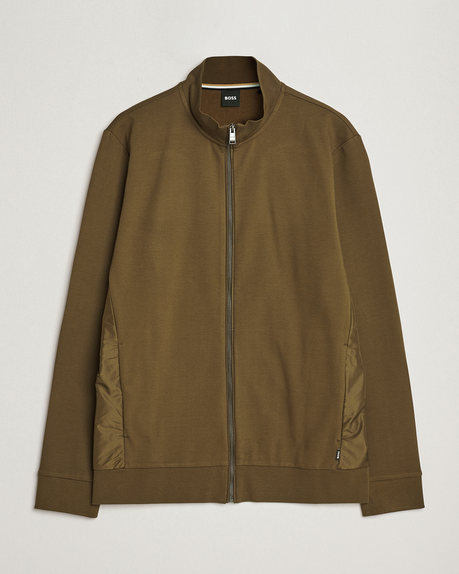 Herre | Gensere | BOSS BLACK | Shepherd Full Zip Sweater Open Green