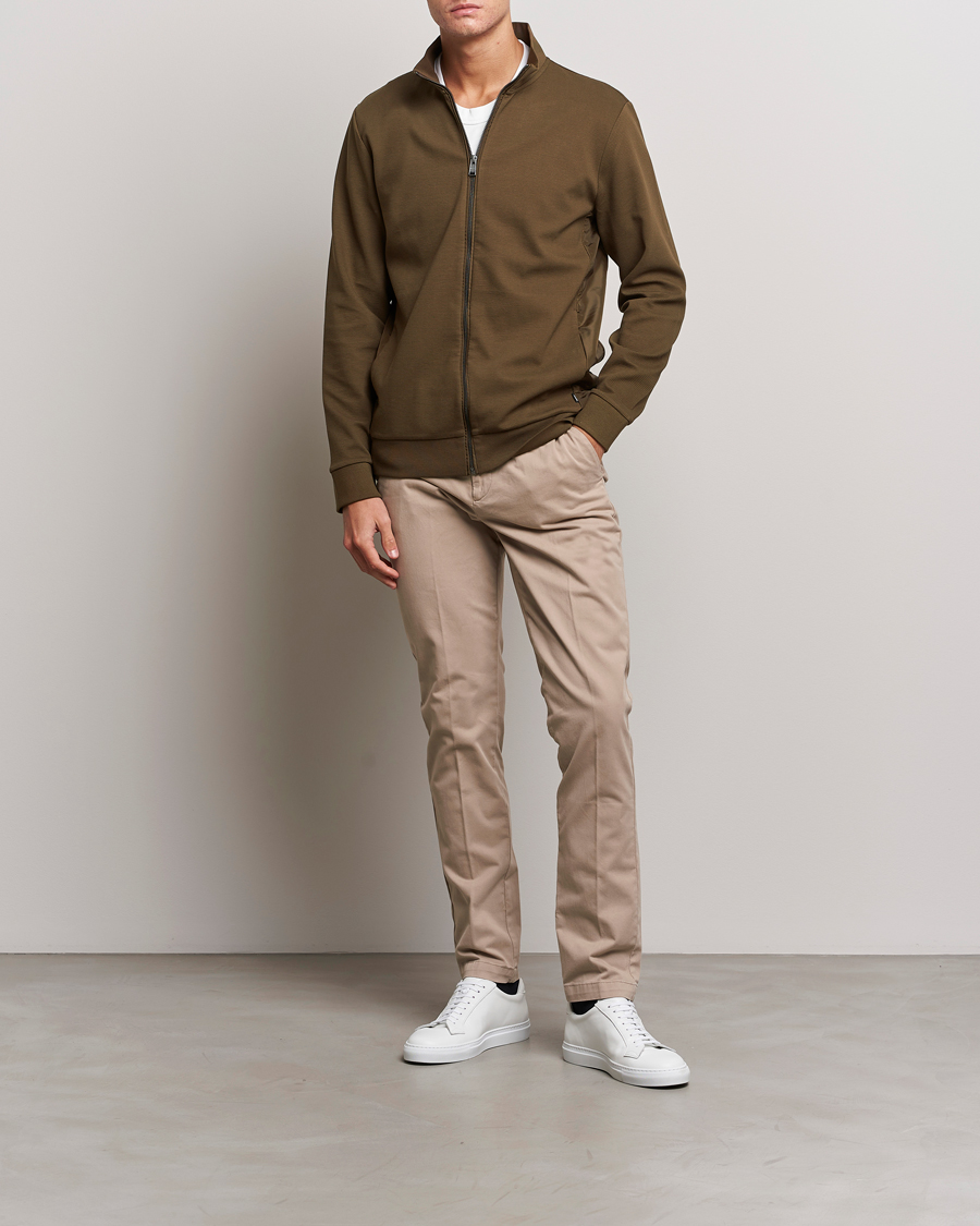 Herre | Gensere | BOSS BLACK | Shepherd Full Zip Sweater Open Green