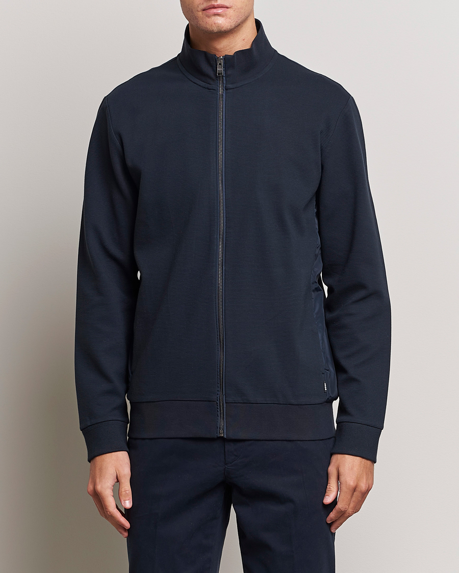 Herre | Gensere | BOSS BLACK | Shepherd Full Zip Sweater Dark Blue