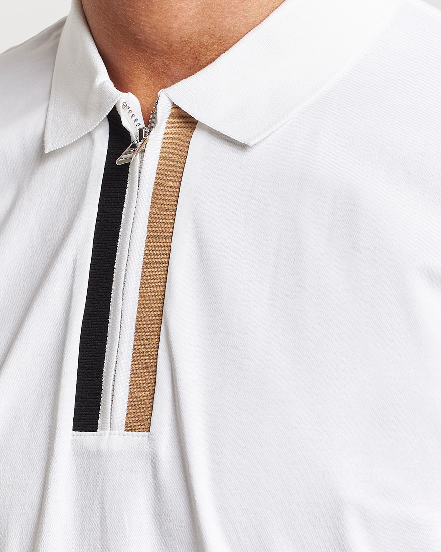 Herre | Pikéer | BOSS BLACK | Paras Half Zip Polo White