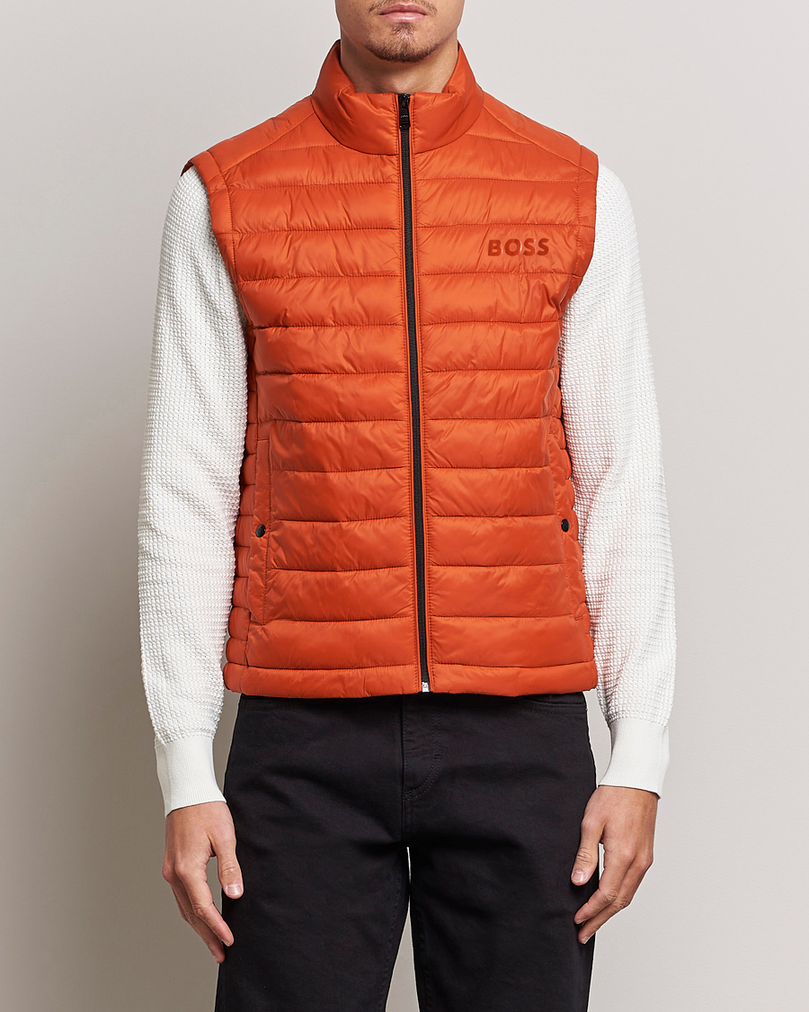 Herre | Dressede jakker | BOSS BLACK | Calano Down Vest Dark Orange