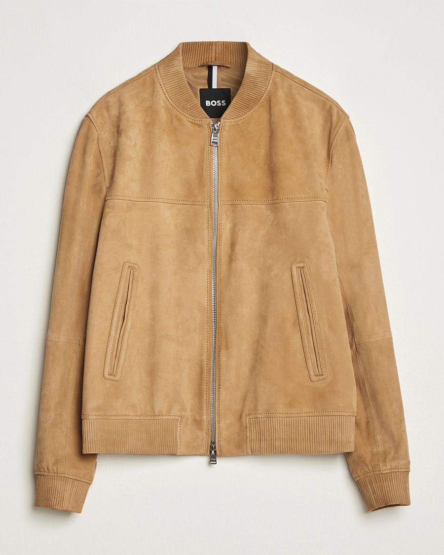 Herre | | BOSS BLACK | Malbano Suede Jacket Medium Beige