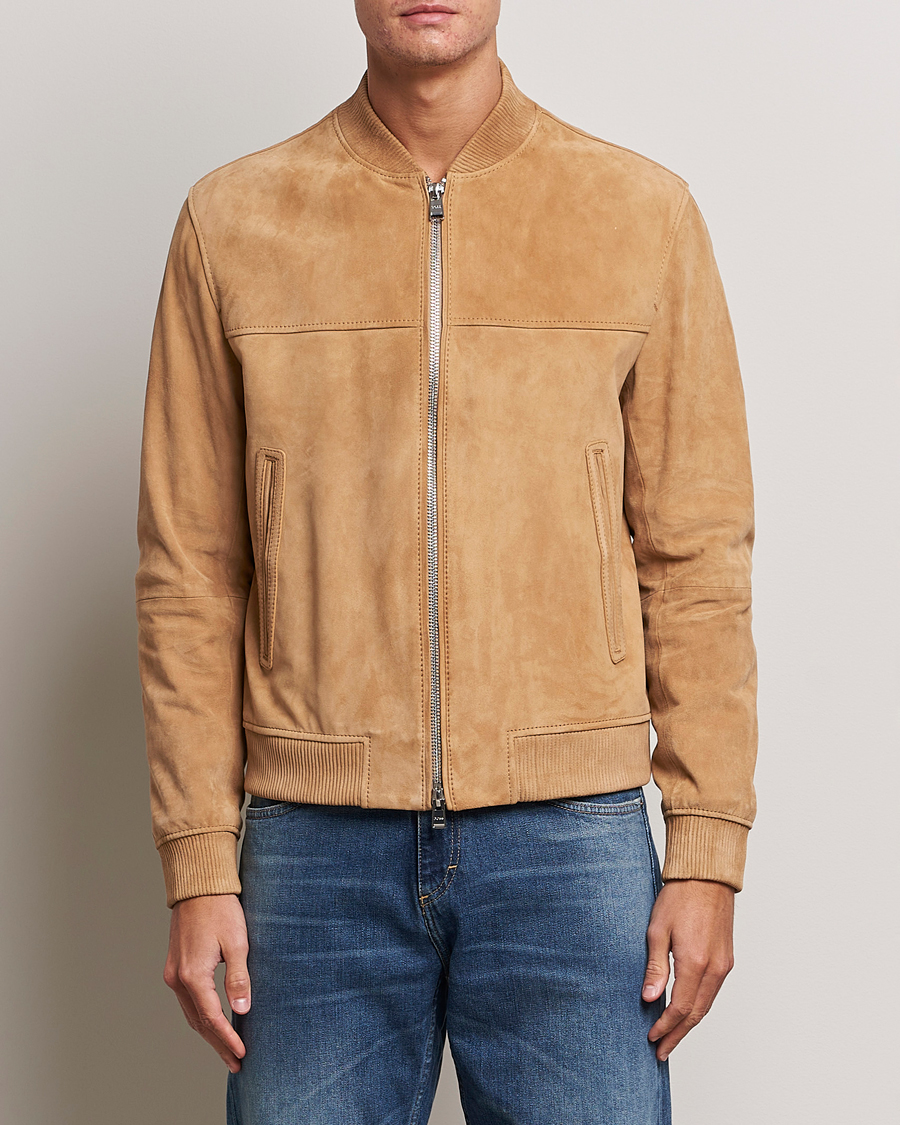 Herre | | BOSS BLACK | Malbano Suede Jacket Medium Beige