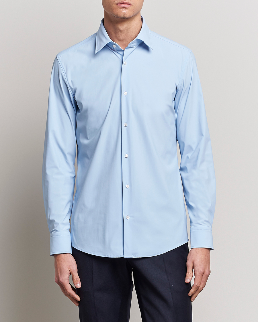 Herre | | BOSS BLACK | Hank 4-Way Stretch Shirt Light Blue