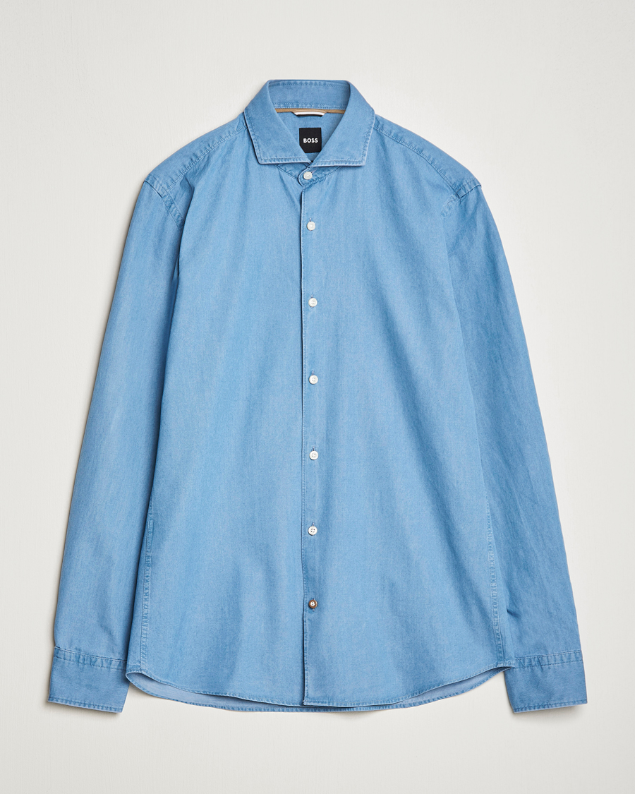 Herre | Jeansskjorter | BOSS BLACK | Hal Denim Shirt Open Blue