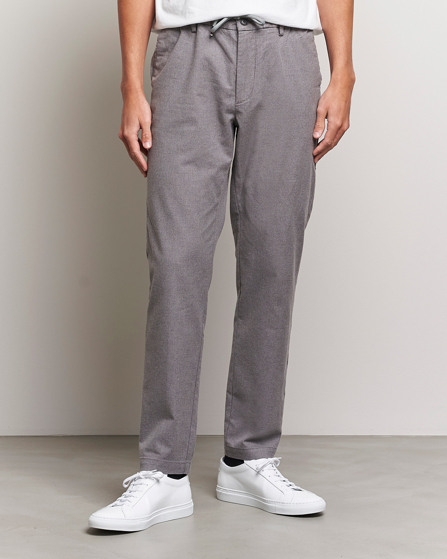 Herre | Drawstringbukser | BOSS BLACK | Kane Pleated Drawstring Trousers Silver