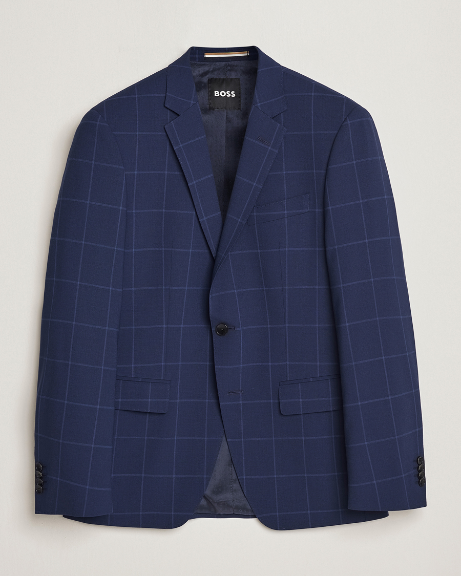 Herre | Klær | BOSS BLACK | Huge Checked Suit Blazer Dark Blue