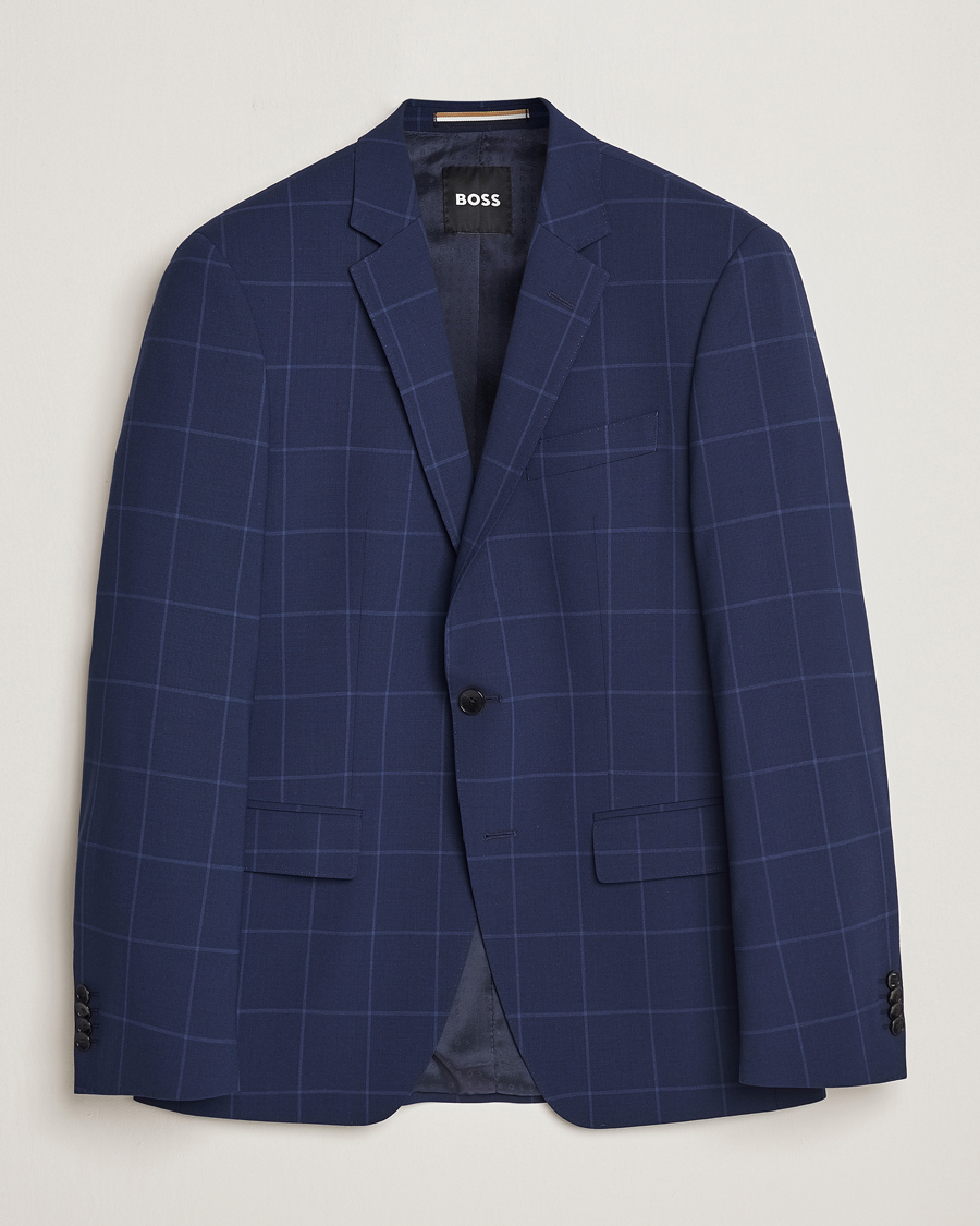 Herre | Dressjakker | BOSS BLACK | Huge Checked Suit Blazer Dark Blue