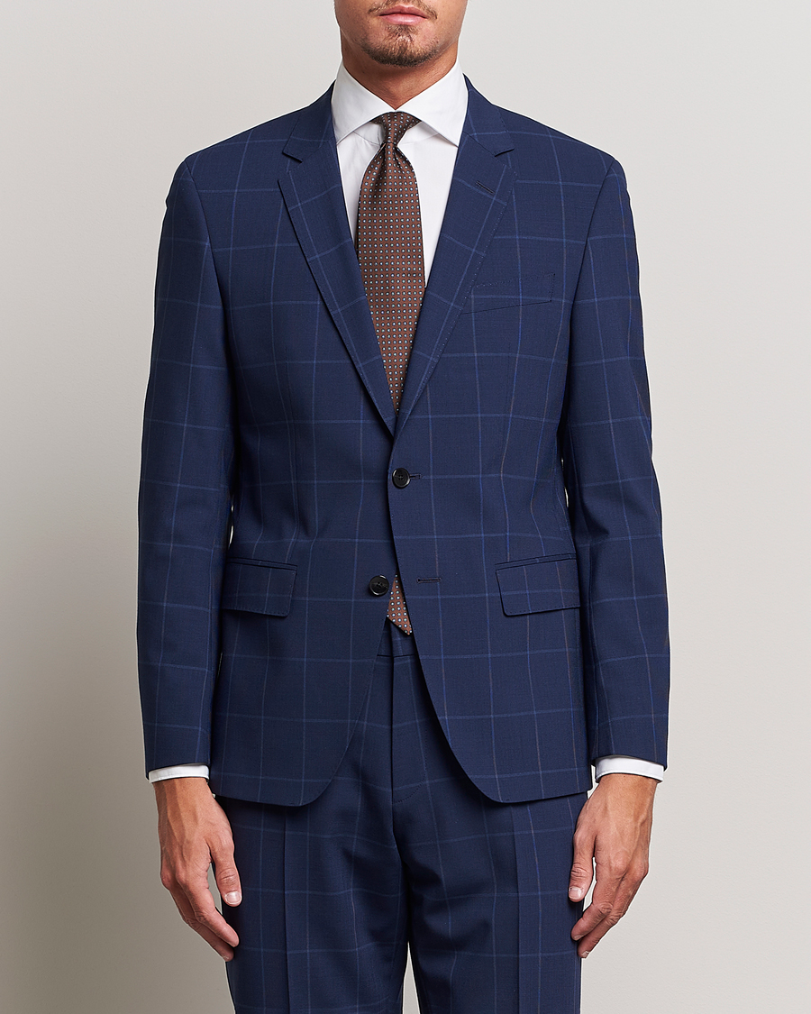 Herre | Dressjakker | BOSS BLACK | Huge Checked Suit Blazer Dark Blue
