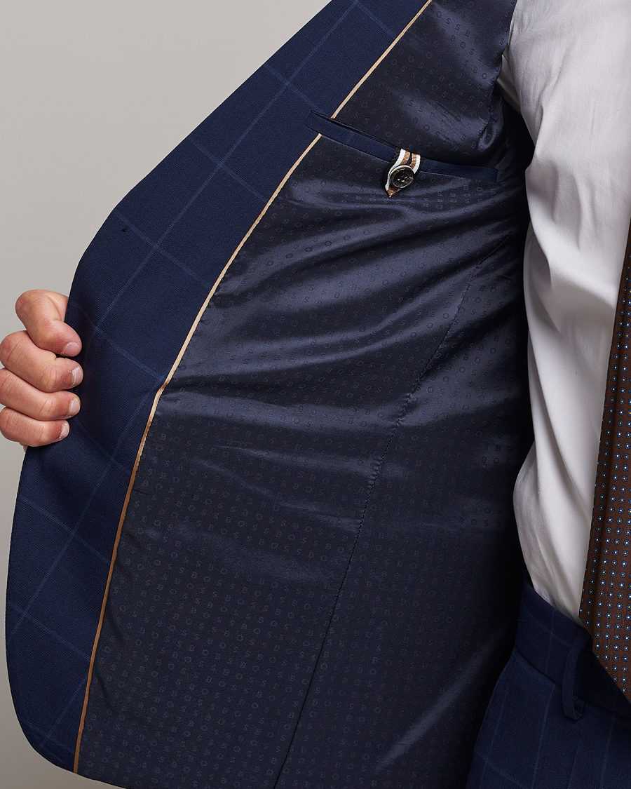 Herre | Dressjakker | BOSS BLACK | Huge Checked Suit Blazer Dark Blue