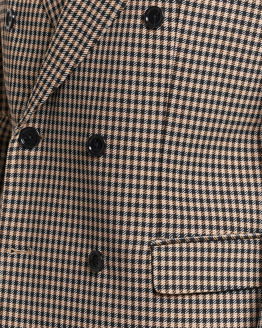 Herre | Dressjakker | BOSS BLACK | Carper Tweed Checked Double Breasted Blazer Beige