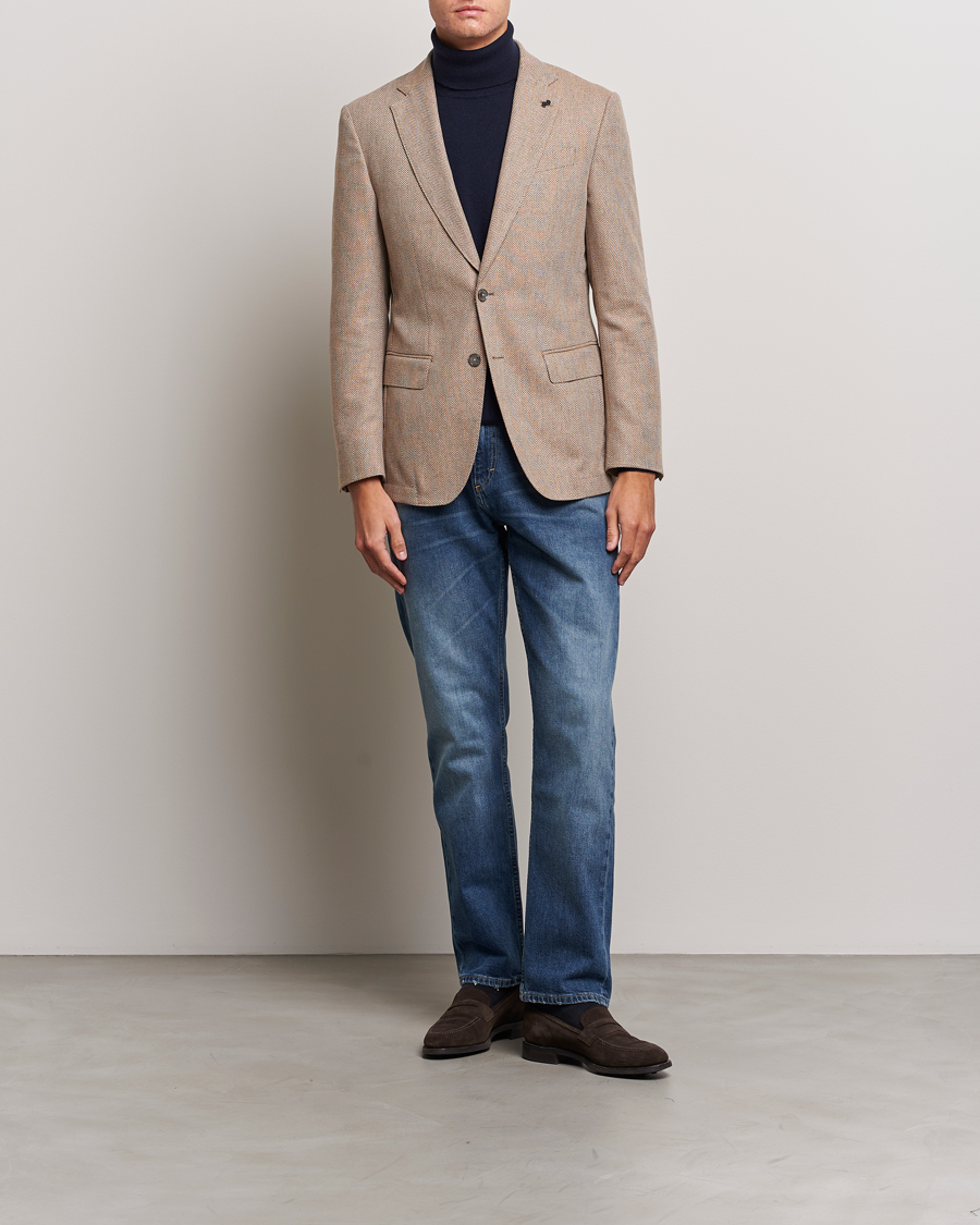 Herre | Dressjakker | BOSS BLACK | Huston Herringbone Blazer Medium Beige