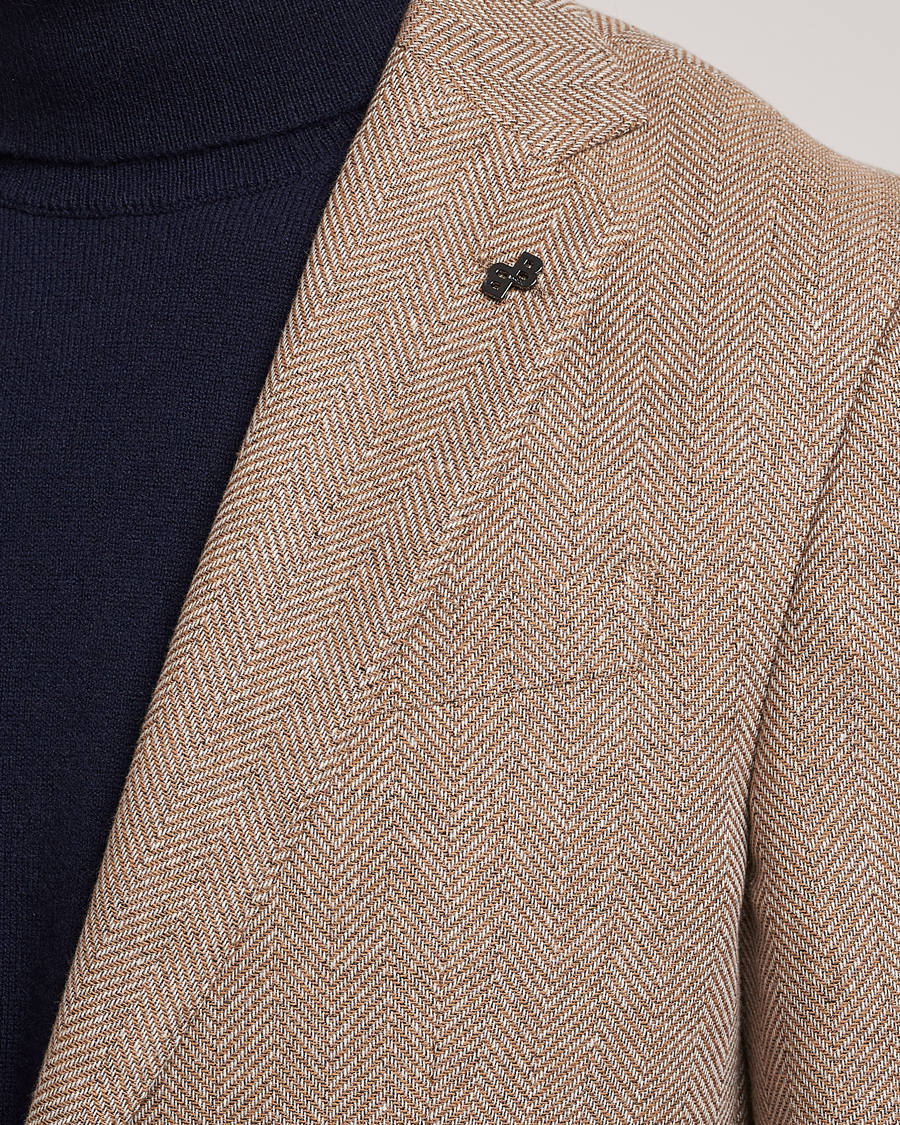 Herre | Dressjakker | BOSS BLACK | Huston Herringbone Blazer Medium Beige