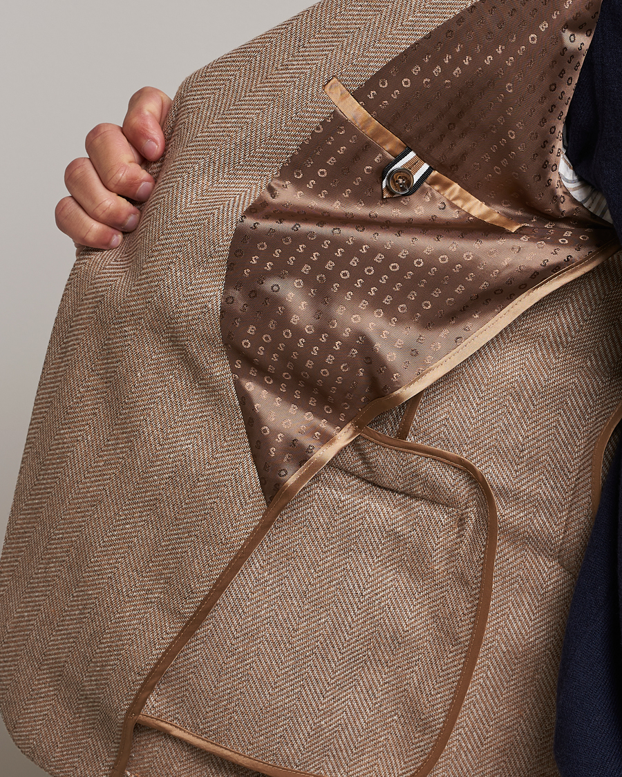 Herre | Dressjakker | BOSS BLACK | Huston Herringbone Blazer Medium Beige