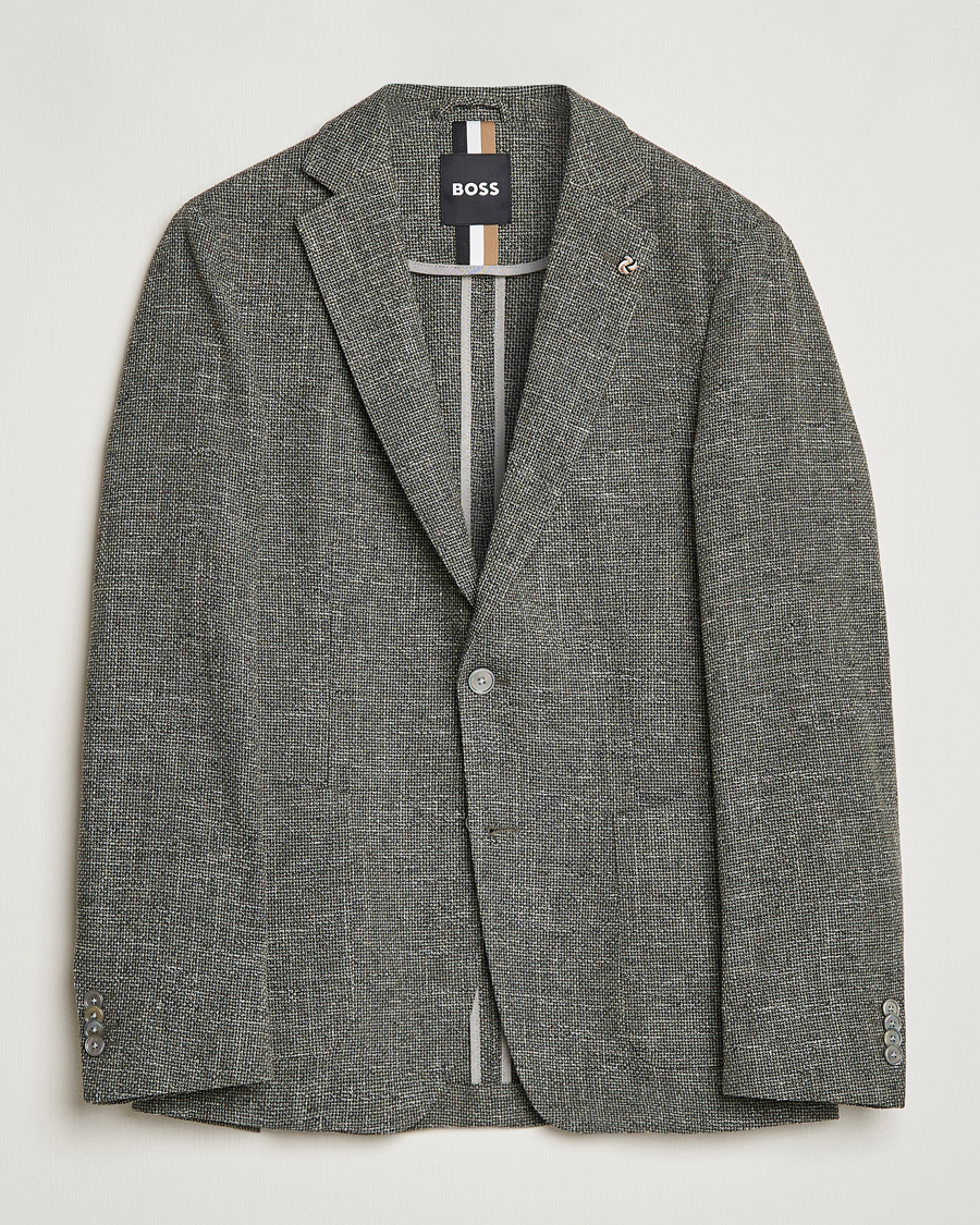 Herre | Dressjakker | BOSS BLACK | Hanry Cotton Patch Pocket Blazer Open Green