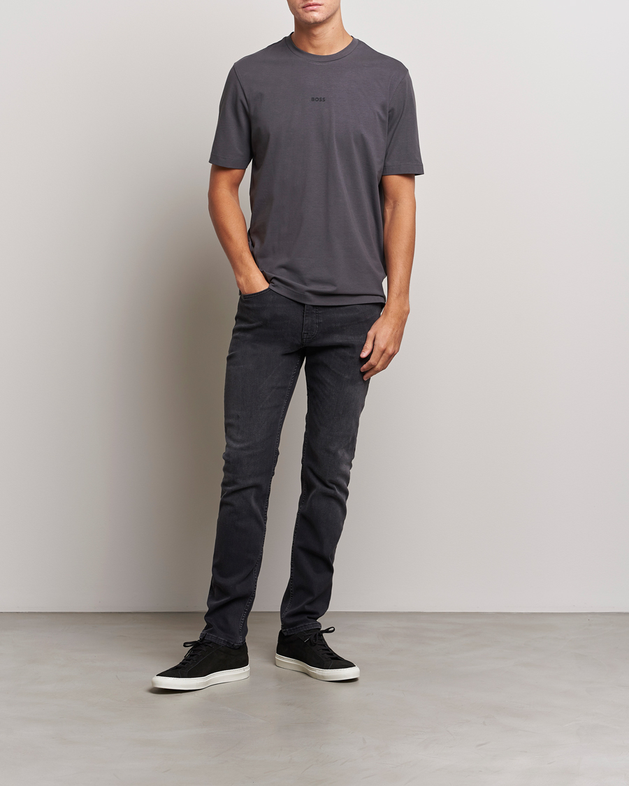 Herre | T-Shirts | BOSS ORANGE | Tchup Logo Crew Neck T-Shirt Dark Grey