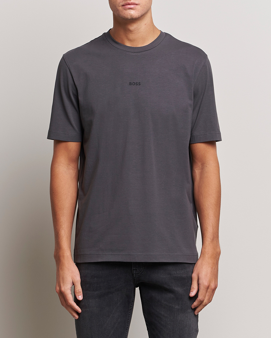 Herre | T-Shirts | BOSS ORANGE | Tchup Logo Crew Neck T-Shirt Dark Grey
